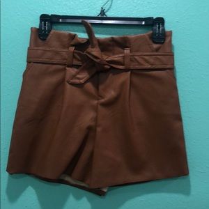 Leather shorts